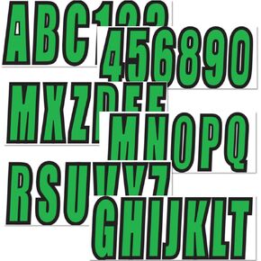 4 Sets of 3" Black Marine Boat Sticker Decals A-Z Letters & 0-9 Numbers for Yachts & Personal Watercraft Waterproof Anti-Scratch