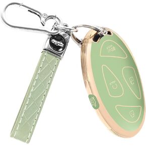 for Hyundai Key Fob Cover: Full Protector Ioniq 6 Key Fob Case Shell with Keychain Fit for 2023 2024 Ioniq 6 Grandeur GN7 KONA Sonata Elantra (5 Buttons, green)