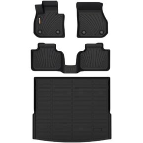 Binmotor-All Weather Floor Mats & Cargo Liner for 2023 2024 2025 BMW X1，1st & 2nd Row Full Set, Heavy Duty Car Floor Liners-Black BMW X1 Accessories