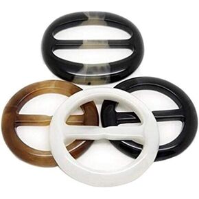6 Pcs T-Shirt Clips Plastic Scarf Clips Ring Scarf Buckle Holder Clothes Corner Knotted Button Circle Clip Buckle Round Shirt Silk Scarf Ring for Women Girls (2.5cm/1inch)