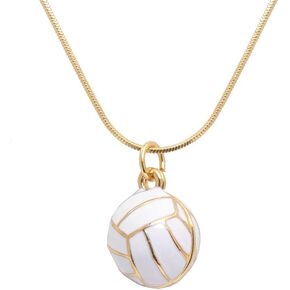 Spinningdaisy Gold Plated 3D Volleyball Necklace