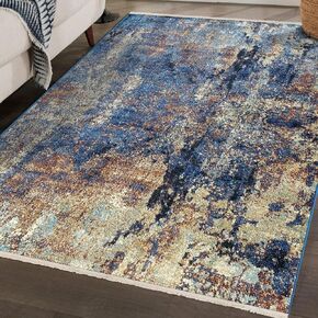 LUXE WEAVERS Arman Collection 5675 Multi 5x7 Distressed Abstract Area Rug