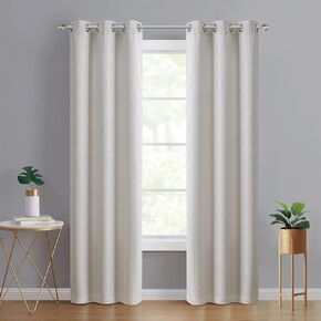 Tahari Home - Blackout Curtains, Window Treatment with Grommet Top, Stylish Home Decor (Lyre Champagne, 38" x 84")