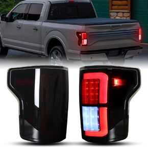 Full LED Tail Lights for F150 15-20, Pickup Truck Smoked Black LED Taillights Rear Lamps Brake Parking Lights Assembly for Ford F-150 2015-2020 Accessories (2PCS)