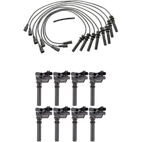 ENA Set of 8 Ignition Coil Pack with Wire Set Compatible with Dodge Chrysler Jeep Ram 1500 2500 3500 300 Durango Magnum Cherokee V8 5.7L 2003 2004 2005 Replacement For UF378 GN10372 C648 C1414 3213