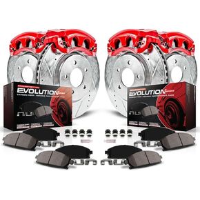 Power Stop KC873 1-Click Performance Brake Kit with Caliper and 1 Front & 1 Rear Sensor Wires For BMW Z4 2003-2008 [Model Specific]