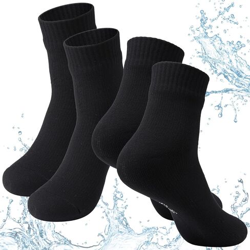 Geyoga 2 Pairs Waterproof Socks Unisex Waterproof Breathable Socks Ankle Socks Skiing Hiking Wading Fishing Outdoor Socks for Men Women, Large in Saudi Arabia