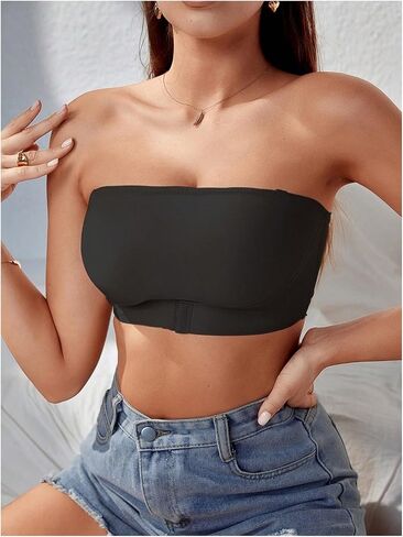 MakeMeChic Women's Front Closure Push Up Bra Strapless No Show Wireless Bralettes in Saudi Arabia