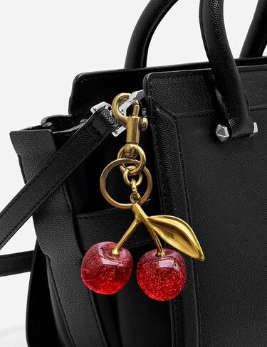 Cherry Bag Charm, Cherry Keychain with Metal Accessory&Sparkling Resin for Purse, Key and Car Remote, Bag Accessories Charms in Saudi Arabia