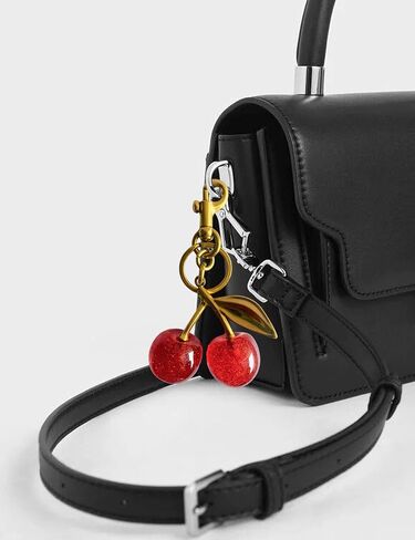 Cherry Bag Charm, Cherry Keychain with Metal Accessory&Sparkling Resin for Purse, Key and Car Remote, Bag Accessories Charms in Saudi Arabia