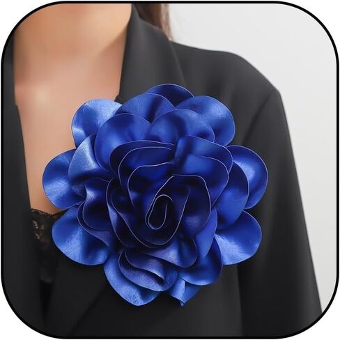 Flower Pins for Clothes Large Rose Flower Brooches Lapel Pins Dainty Fabric Flower Pins Delicate Elegant Handmade Flower Brooches for Wedding Party Dance Banquet Dress Suit Ceremony Clothes Accessories Jewelry in Saudi Arabia