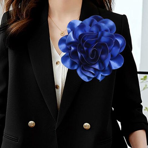 Flower Pins for Clothes Large Rose Flower Brooches Lapel Pins Dainty Fabric Flower Pins Delicate Elegant Handmade Flower Brooches for Wedding Party Dance Banquet Dress Suit Ceremony Clothes Accessories Jewelry in Saudi Arabia