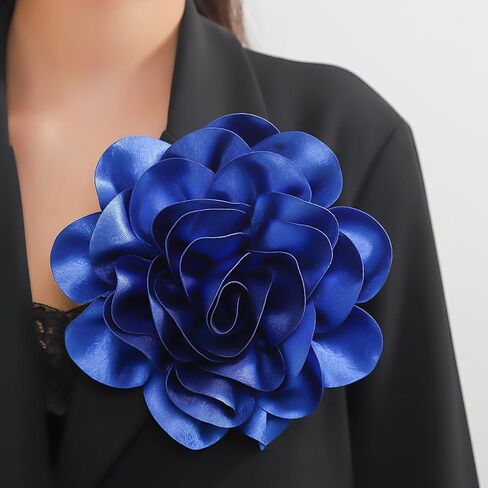 Flower Pins for Clothes Large Rose Flower Brooches Lapel Pins Dainty Fabric Flower Pins Delicate Elegant Handmade Flower Brooches for Wedding Party Dance Banquet Dress Suit Ceremony Clothes Accessories Jewelry in Saudi Arabia