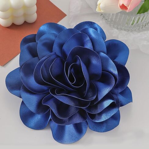 Flower Pins for Clothes Large Rose Flower Brooches Lapel Pins Dainty Fabric Flower Pins Delicate Elegant Handmade Flower Brooches for Wedding Party Dance Banquet Dress Suit Ceremony Clothes Accessories Jewelry in Saudi Arabia