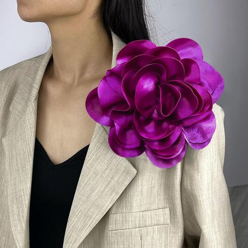 Flower Pins for Clothes Large Rose Flower Brooches Lapel Pins Dainty Fabric Flower Pins Delicate Elegant Handmade Flower Brooches for Wedding Party Dance Banquet Dress Suit Ceremony Clothes Accessories Jewelry in Kuwait