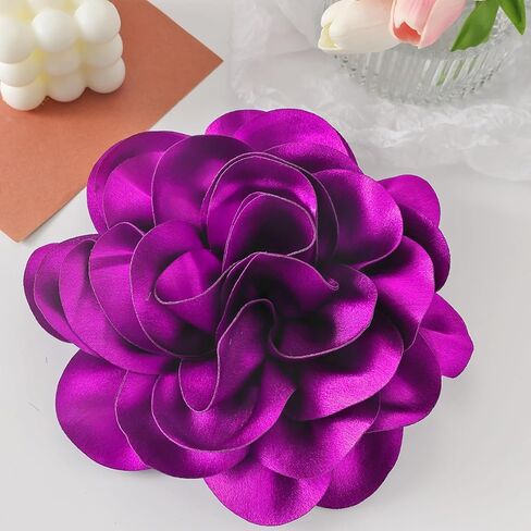 Flower Pins for Clothes Large Rose Flower Brooches Lapel Pins Dainty Fabric Flower Pins Delicate Elegant Handmade Flower Brooches for Wedding Party Dance Banquet Dress Suit Ceremony Clothes Accessories Jewelry in Kuwait