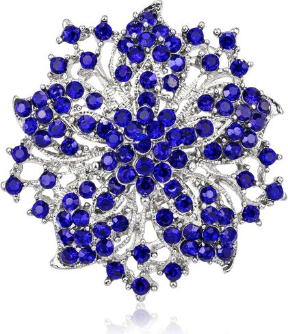 Womens Flower-shape Statement Brooch Pin Crystal Brooch for Women in Kuwait
