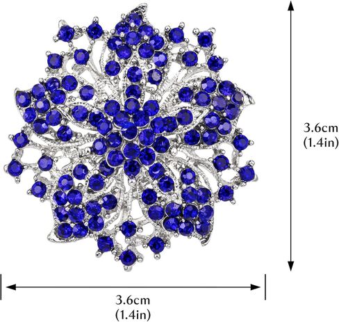 Womens Flower-shape Statement Brooch Pin Crystal Brooch for Women in Kuwait
