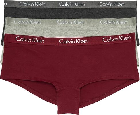 Calvin Klein womens Motive Cotton Boyshort Panties, 3 Pack in Saudi Arabia