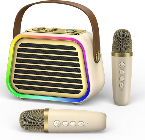 Karaoke Machine for Kids Adults,Portable Bluetooth 5.3 Karaoke Speaker,Mini Karaoke Machine with 1 Wireless Microphones,LED Lights for Home Party,Christmas Brithday Ideal Gifts for Girls Boys in Saudi Arabia