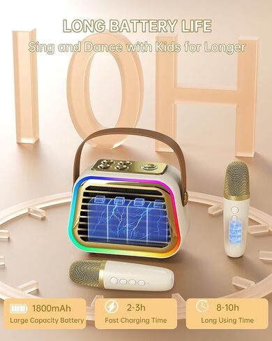 Karaoke Machine for Kids Adults,Portable Bluetooth 5.3 Karaoke Speaker,Mini Karaoke Machine with 1 Wireless Microphones,LED Lights for Home Party,Christmas Brithday Ideal Gifts for Girls Boys in Saudi Arabia