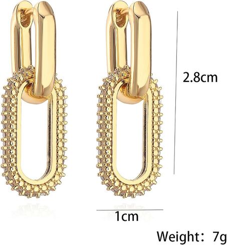 Classy Trendy Gold Earrings for Women Geometric Earrings Rectangle Earrings in Saudi Arabia