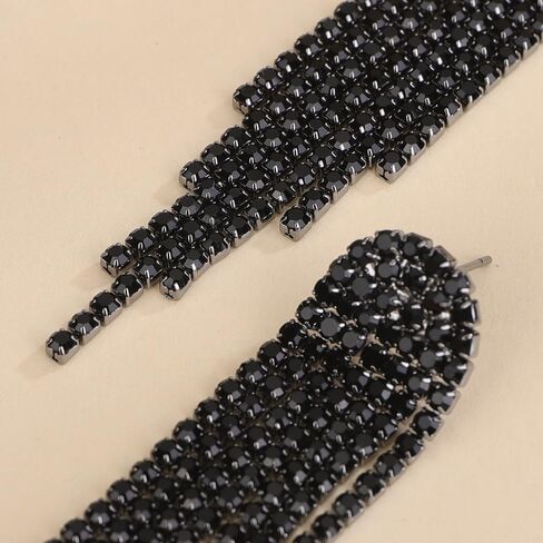 Denifery Rhinestone Crystal Tassel Long Sparkle Dangle Earrings Crystal Chandelier Earrings Wedding Party Dangling Earrings in Kuwait