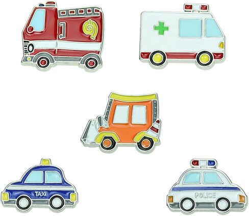 5 PCS Car Brooch Pins Cute Enamel Brooch Pins Funny Pins Ambulance Fire Truck Taxi Police Car Lapel Pins for Teachers for Backpack Badges Clothing Bags Jackets in Kuwait