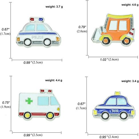 5 PCS Car Brooch Pins Cute Enamel Brooch Pins Funny Pins Ambulance Fire Truck Taxi Police Car Lapel Pins for Teachers for Backpack Badges Clothing Bags Jackets in Kuwait