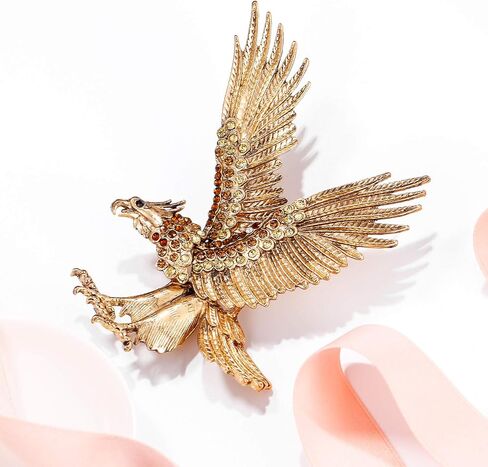EVER FAITH Austrian Crystal Vintage Style 4 Inch Big Flying Eagle Brooch in Kuwait