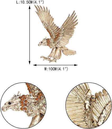 EVER FAITH Austrian Crystal Vintage Style 4 Inch Big Flying Eagle Brooch in Kuwait