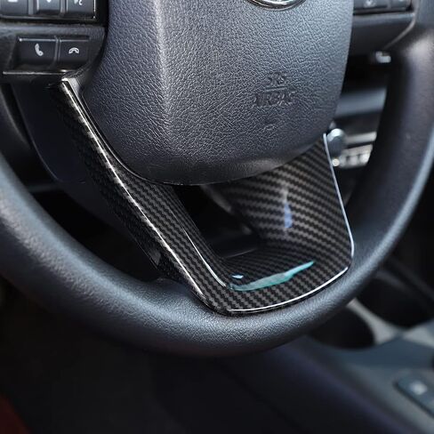 Steering Wheel Trim Cover ABS Fit forToyota Fortuner 2016-2022 Car Steering Wheel Panel Protection Frame Molding Sticker Trim, ABS Auto Steering Wheel Moulding Frame Cover Trim (Carbon fiber pattern) in Saudi Arabia
