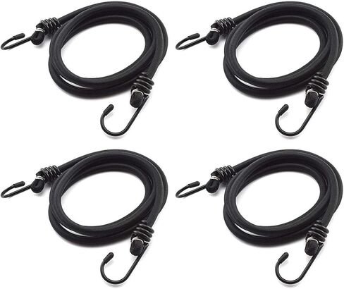 SDTC Tech 24 Inch Heavy Duty Outdoor Bungee Cords with Hooks, 2 Pack Superior Latex Elastic Rope Straps Strong Tie Down with Hooks Lock onto Anchor Points of Luggage Rack/Camping/Tarps/Hand Carts etc. in Saudi Arabia