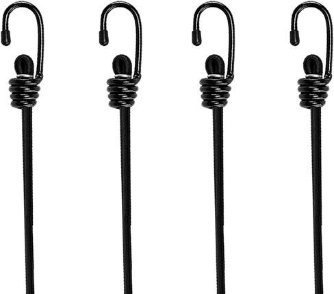 SDTC Tech 24 Inch Heavy Duty Outdoor Bungee Cords with Hooks, 2 Pack Superior Latex Elastic Rope Straps Strong Tie Down with Hooks Lock onto Anchor Points of Luggage Rack/Camping/Tarps/Hand Carts etc. in Saudi Arabia