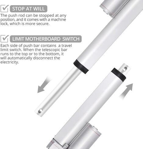 Justech DC 12V 100mm 4-inch 1500N 330lbs Linear Actuator Motor Heavy Duty for Car RV Electric Door Opener Industrial Agricultural Machinery Clean Sweeping Vehicles Vessels Cargo Medical Window in Saudi Arabia