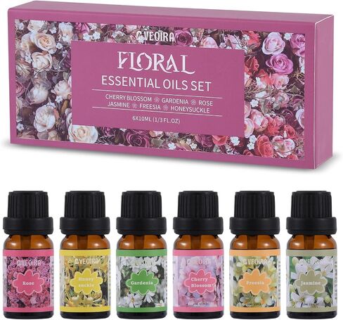 Clean Fragrance Oils Set, Essential Oils Set for Diffuser, Candle, Soap Making Scented Oils, Fresh Linen, Cool Mint, Soap Bubble, Laundry Day, Soft Powder, Fresh Cotton, 6x10ml in Saudi Arabia