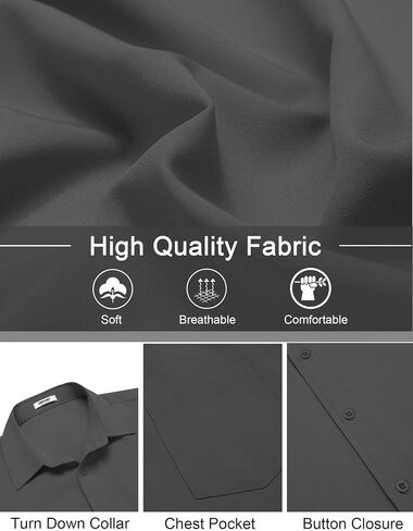 COOFANDY Men's Short Sleeve Button Down Shirts Casual Dress Shirts for Men Untucked Shirt with Pocket in Saudi Arabia