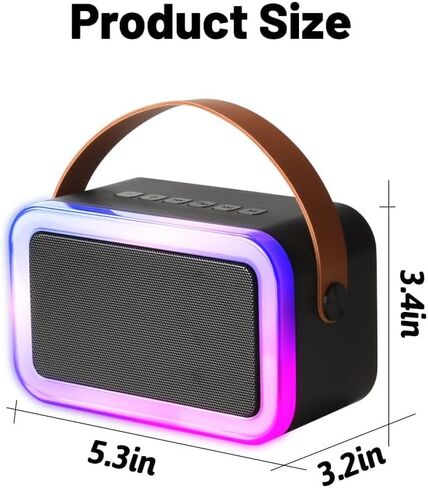 Waterproof Bluetooth Speaker IPX5,10W Wireless Portable Stereo Party Speakers with LED Lights,Karaoke Machine for Adults Kids with Wireless Microphones Support TF/USB/AUX for Outdoor, Travel(Blue) in Saudi Arabia