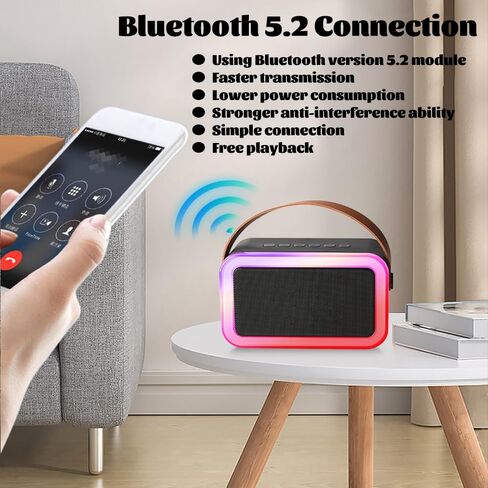 Waterproof Bluetooth Speaker IPX5,10W Wireless Portable Stereo Party Speakers with LED Lights,Karaoke Machine for Adults Kids with Wireless Microphones Support TF/USB/AUX for Outdoor, Travel(Blue) in Saudi Arabia