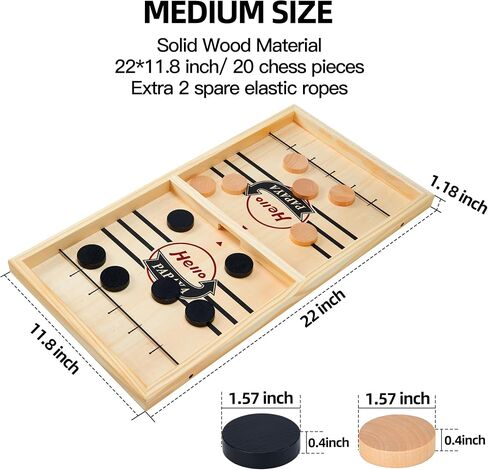 Fast Sling Puck Game,Wooden Hockey Game,Desktop Battle Sling Hockey Table Game,Adults or Kids Slingshot Board Game Parent-Child Interaction Toys in Saudi Arabia