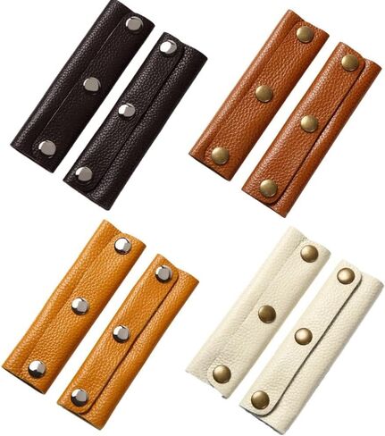 IUAQDP 2 Pieces Handbag Handle Leather Wrap Cover, Luggage Bag Grip Protector Saddle with Brass Clasp, Soft Purse Strap Pad Identifier for Shopping Bag Travel Bag Suitcase Tote Bag Wallet, Black in Saudi Arabia