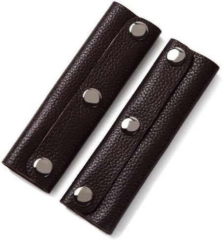 IUAQDP 2 Pieces Handbag Handle Leather Wrap Cover, Luggage Bag Grip Protector Saddle with Brass Clasp, Soft Purse Strap Pad Identifier for Shopping Bag Travel Bag Suitcase Tote Bag Wallet, Black in Saudi Arabia