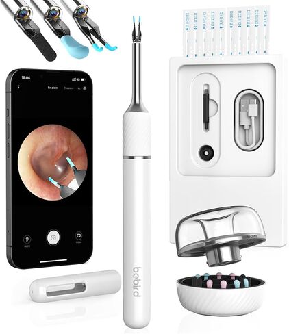 مجموعة إزالة شمع الأذن، أداة إزالة شمع الأذن من بيبيرد، منظف الأذن مع الكاميرا، منظف الأذن مع ملقط، منظف الأذن لإزالة شمع الأذن مع 10 ميجابكسل، جيروسكوب ذو محورين، 12 ملعقة أذن لتنظيف الأذن in Kuwait