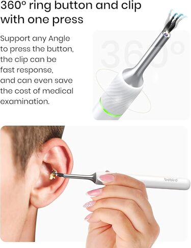 مجموعة إزالة شمع الأذن، أداة إزالة شمع الأذن من بيبيرد، منظف الأذن مع الكاميرا، منظف الأذن مع ملقط، منظف الأذن لإزالة شمع الأذن مع 10 ميجابكسل، جيروسكوب ذو محورين، 12 ملعقة أذن لتنظيف الأذن in Kuwait