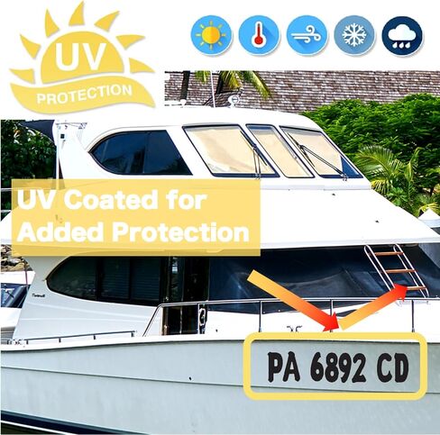 4 Sets of 3" Black Marine Boat Sticker Decals A-Z Letters & 0-9 Numbers for Yachts & Personal Watercraft Waterproof Anti-Scratch in Kuwait