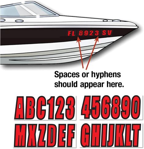 4 Sets of 3" Black Marine Boat Sticker Decals A-Z Letters & 0-9 Numbers for Yachts & Personal Watercraft Waterproof Anti-Scratch in Kuwait