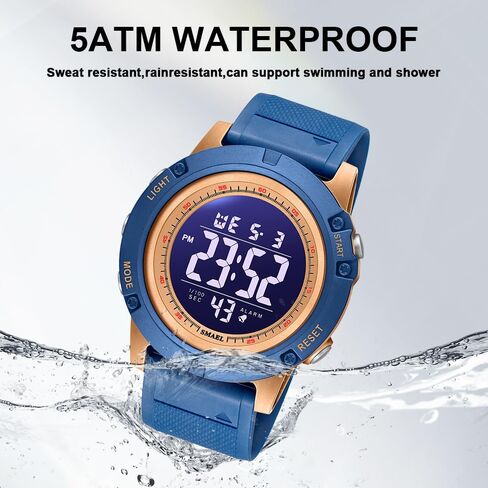 NAVIFORCE Mens Sports Waterproof Digital Chronograph Wrist Watches with Rubber Strap Stopwatch in Saudi Arabia