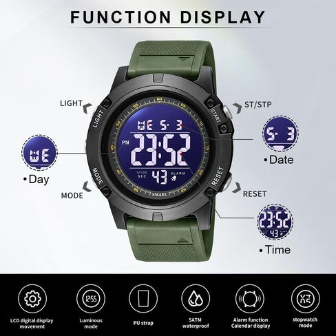 NAVIFORCE Mens Sports Waterproof Digital Chronograph Wrist Watches with Rubber Strap Stopwatch in Saudi Arabia