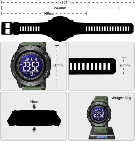 NAVIFORCE Mens Sports Waterproof Digital Chronograph Wrist Watches with Rubber Strap Stopwatch in Saudi Arabia