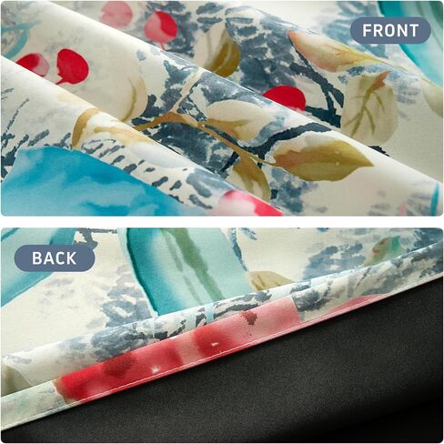 Watercolor Flower Plant Blackout Curtains Modern Floral Printed Window Drapes with Black Liner, Set of 2 Panels, 52x84 Inch in Saudi Arabia